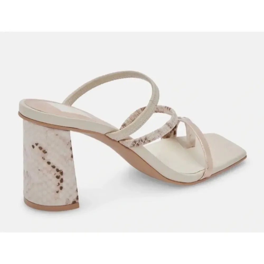 Dolce Vita NWOT Prisma Heels Snake Skin Gold White Sandal 8